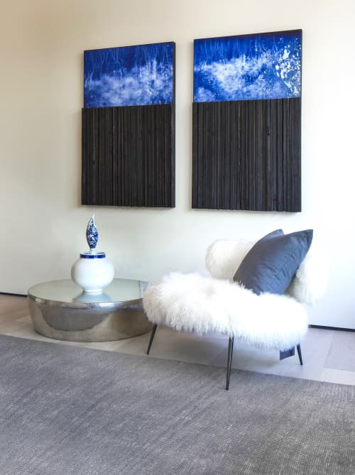 Fire and Water, 1 & 2 | Mixed Media by LESLIE MORGAN ART. Item composed of wood