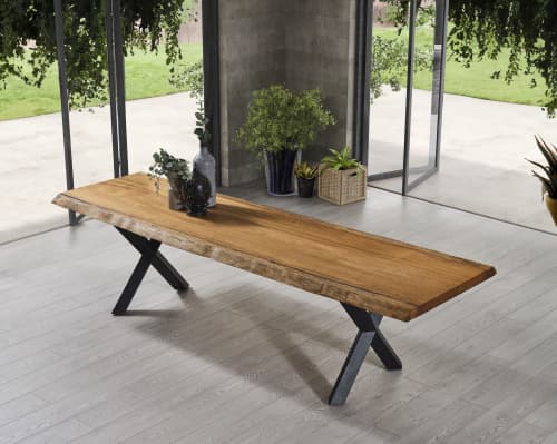 Dining Table For Outdoor - Tropical Wood Table | Tables by Tinella Collection. Item composed of walnut and metal in minimalism or contemporary style