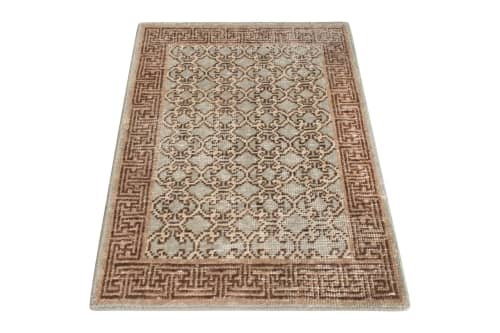 Rug & Kilim’s Khotan Style Rug in Distressed Blue, Beige | Area Rug in Rugs by Rug and Kilim