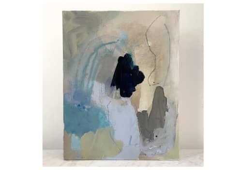 Waterfall on an Overcast Day | Oil And Acrylic Painting in Paintings by Nicole Simms. Item composed of canvas and synthetic in minimalism or contemporary style