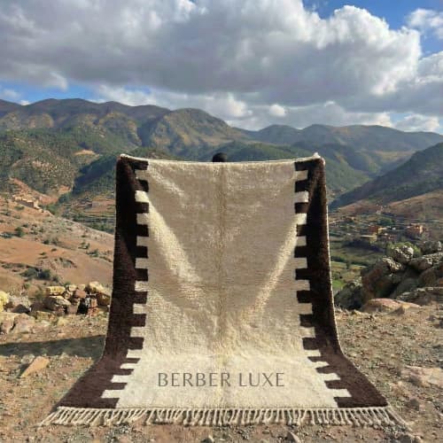 Authentic Moroccan Beni Ourain Rug,Custom Wool Berber Carpet | Area Rug in Rugs by Berber Luxe. Item made of wool works with boho & art deco style