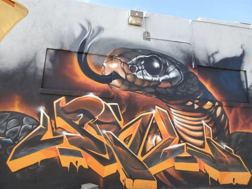 Snake Mural | Street Murals by SRIL ART | Globe Hall Live Music and BBQ in Denver