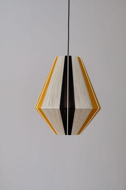 Black Green Curry | Pendants by WeraJane Design. Item made of fabric with fiber works with scandinavian style