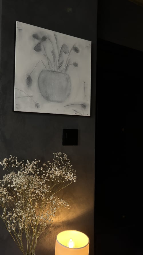 'Foggy Flowers Bouquet' | Mixed Media by IRENA TONE. Item in minimalism or eclectic & maximalism style
