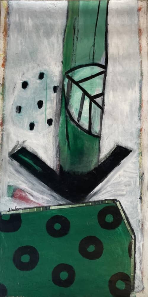 Green Arrow | Oil And Acrylic Painting in Paintings by Pam (Pamela) Smilow. Item composed of canvas and synthetic