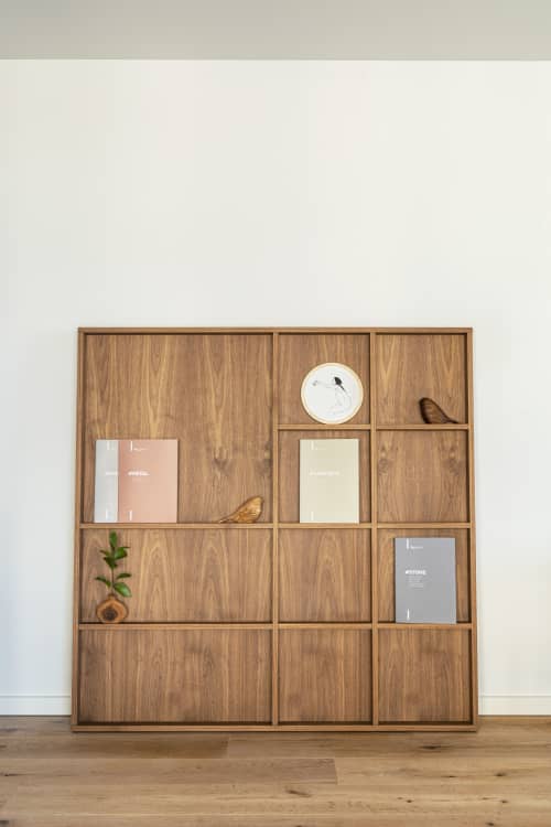 ATLAS wall cabinet veneer american walnut | Shelving in Storage by Porventura. Item made of wood works with contemporary style