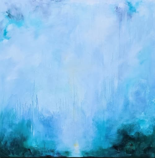 Tutto quello che ti ho nascosto - Abstract seascape painting | Oil And Acrylic Painting in Paintings by Jennifer Baker Fine Art. Item made of canvas compatible with contemporary and coastal style