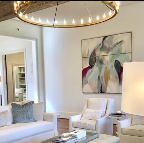 Bloom Magenta Stagg | Oil And Acrylic Painting in Paintings by Lori Sperier Art. Item made of canvas