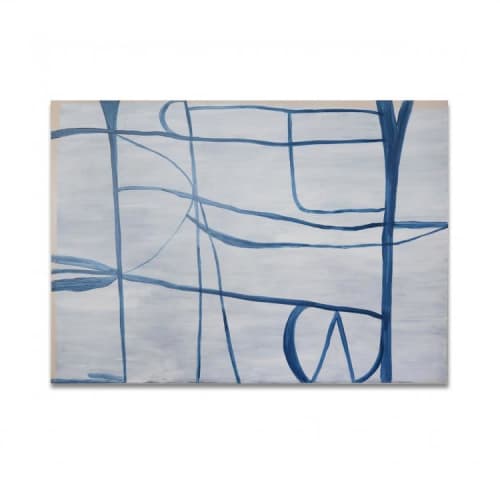 Etnografica Indigo II | Mixed Media by Kim Fonder. Item made of canvas