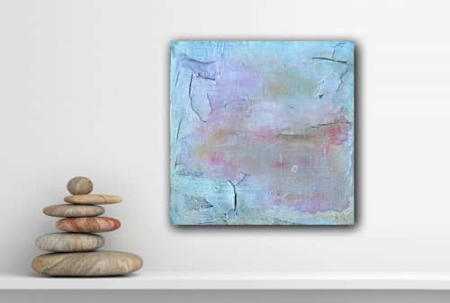 "Aurora Borealis" Mixed Media Abstract Texture Painting | Mixed Media by Kira Krell. Item composed of canvas in contemporary style