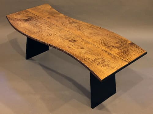 "Pi" Cocktail Table in Tiger Maple | Tables by P. Carlino Design. Item composed of maple wood