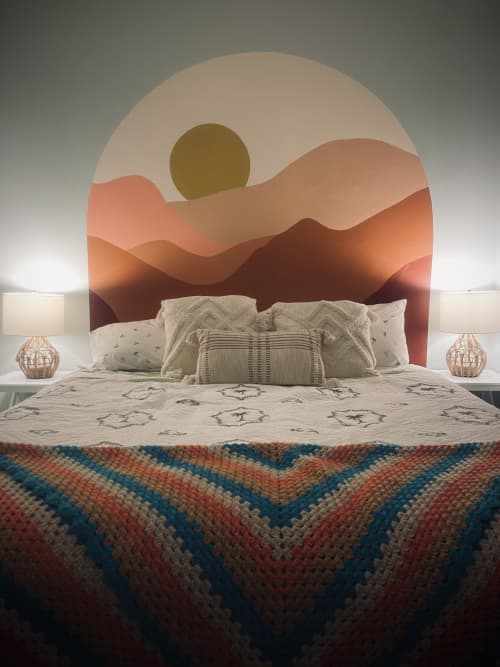 Sunset Boho Bedroom Mural | Murals by Jenny Rozalsky Custom Murals. Item compatible with boho and southwestern style