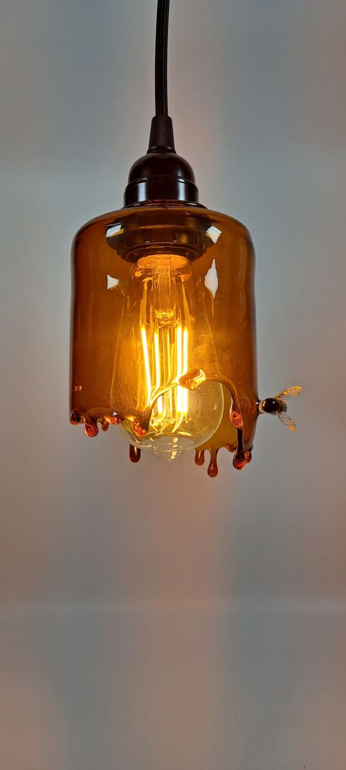 Honey Drip Table Lamp | Lamps by Sunshine Glass Gifts | Seattle Design Center in Seattle. Item made of metal with glass