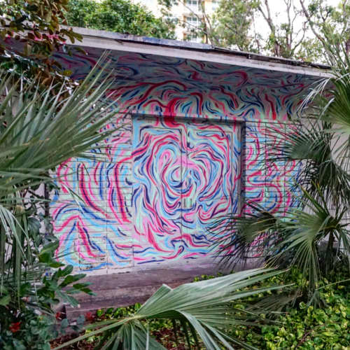 Tropical Abstract Mural in Ft. Lauderdale by Eric Karbeling Wescover