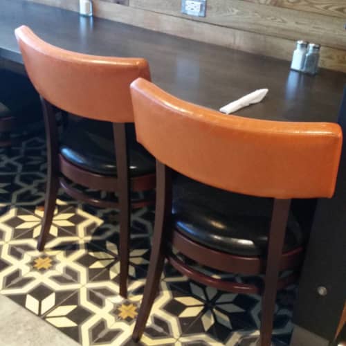 Cement Tile | Tiles by Avente Tile | Osteria by Fabio Viviani in Los Angeles. Item made of wood