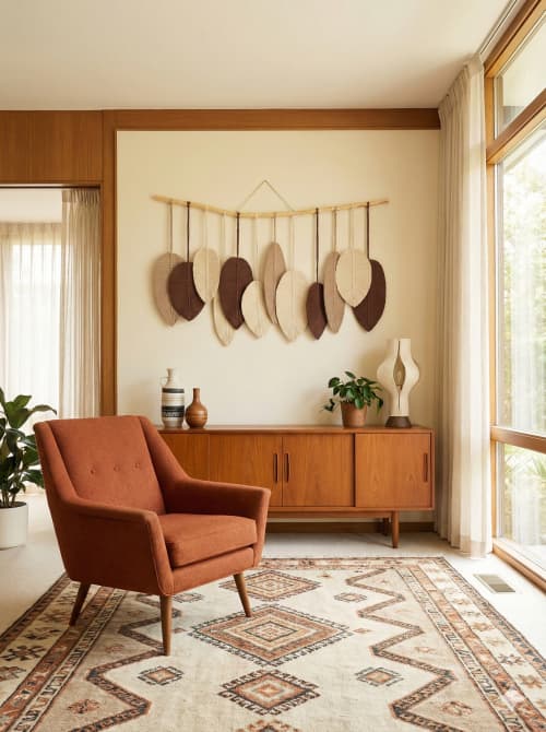 Macrame Wall Hanging with 12 Feathers | Wall Hangings by macramestories. Item made of wood with cotton works with boho & country & farmhouse style