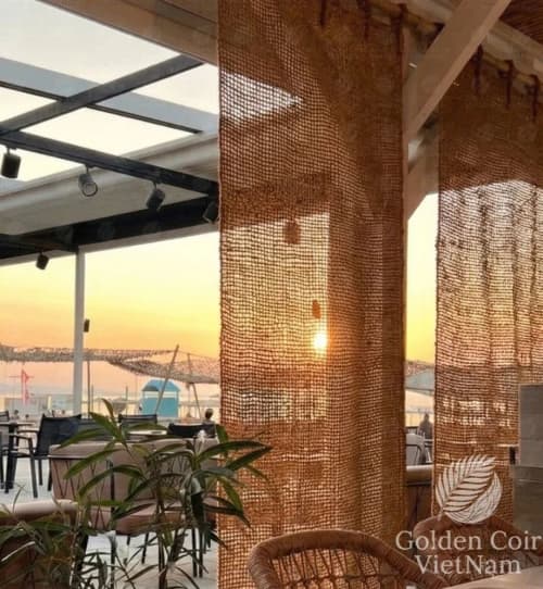 Premium Sliding Coir Curtain, 100% Natural & Eco-Friendly | Curtains & Drapes by GoldencoirVietNam LLC. Item composed of fiber compatible with boho and country & farmhouse style