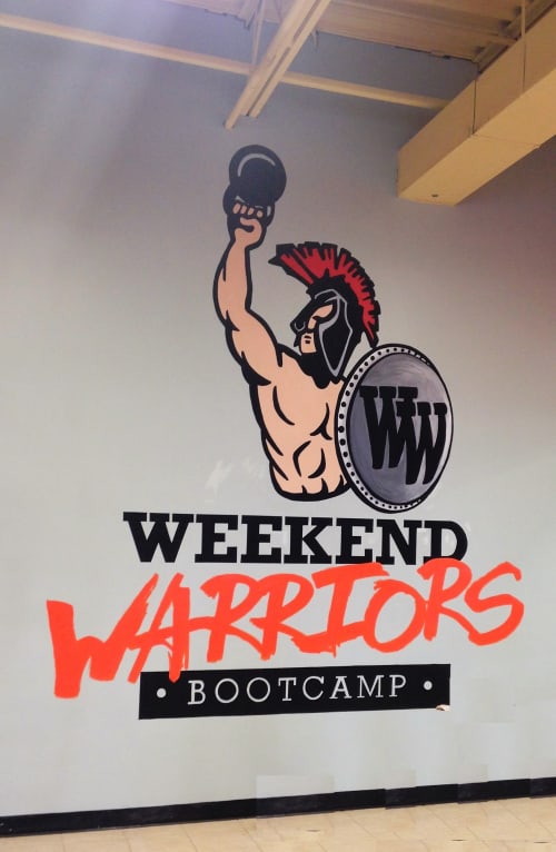 Weekend Warriors Mural | Murals by Murals By Marg | Weekend Warriors Bootcamp in Vaughan. Item made of synthetic