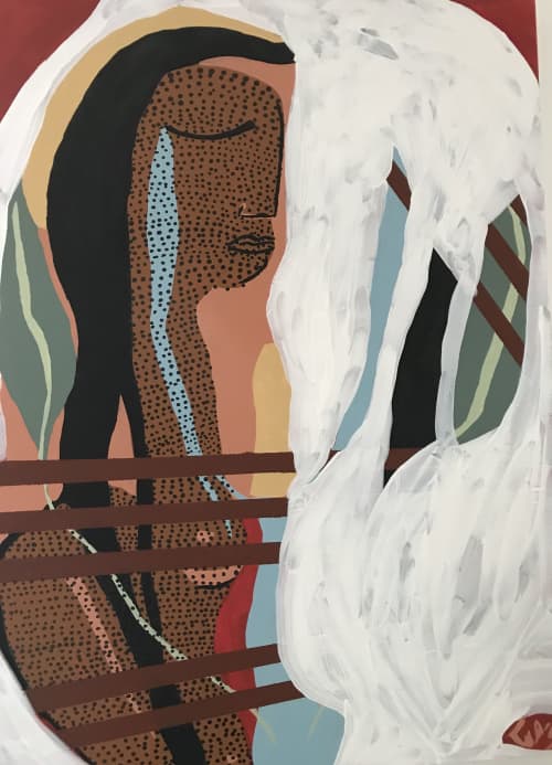 Native | Oil And Acrylic Painting in Paintings by Paula Gasparini-Santos. Item composed of canvas and synthetic