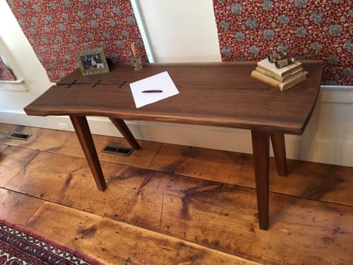 Live Edge Writing Desk | Tables by Fletcher House Furniture | Fletcher House Furniture in Westford. Item made of walnut