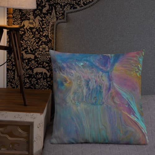 Flowing patterns | Pillow in Pillows by KALEIDO MARBLING ART. Item composed of cotton