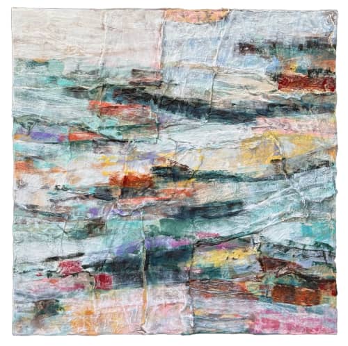 In Due Course | Collage in Paintings by Adam Collier Noel. Item composed of canvas & paper compatible with contemporary style