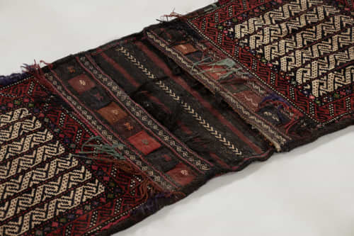 Antique Saddle Bag Tribal Kilim with Rich Geometric Patterns | Area Rug in Rugs by Rug and Kilim