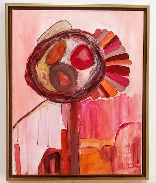 Modern Abstract Flower | Oil And Acrylic Painting in Paintings by Kathi Graves Art. Item made of canvas with synthetic