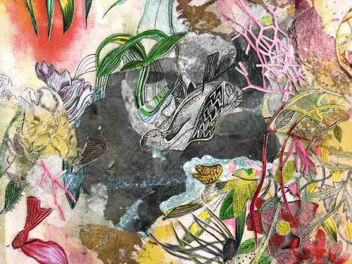 Into The Garden | Mixed Media in Paintings by Victrola Design / Victoria Corbett Art