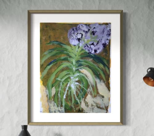 Vintage Orchid | Oil And Acrylic Painting in Paintings by HEIDY GONZALEZ - GONZALEZ ART DESIGN. Item in contemporary or art deco style