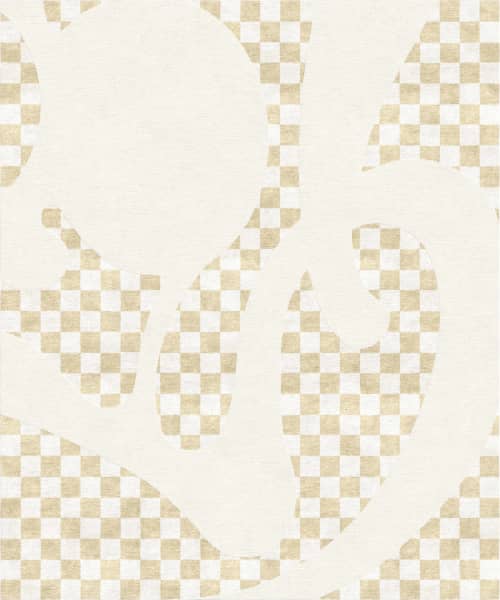 Rug Barcelona Chequers hand-knotted checkered pattern | Area Rug in Rugs by Atelier Tapis Rouge. Item made of wool works with contemporary & art deco style