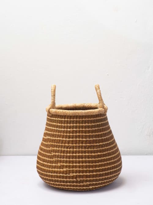 Niibi Brown Baskets | Storage Basket in Storage by AKETEKETE. Item made of fiber works with boho & minimalism style