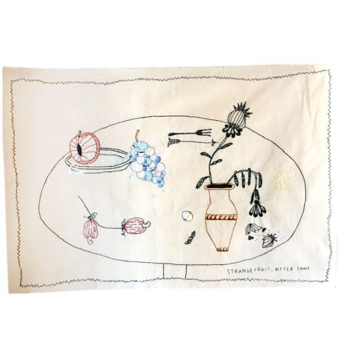 Strange Fruit | Embroidery in Wall Hangings by Tatiana May. Item composed of fabric