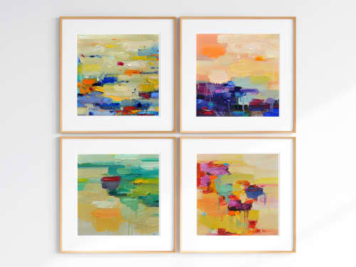 set of four giclee prints | Prints by YANGS FINE ART. Item composed of paper in modern style