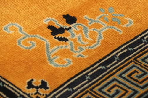 Rug & Kilim’s Chinese Art Deco Rug in Gold Open Field | Area Rug in Rugs by Rug and Kilim