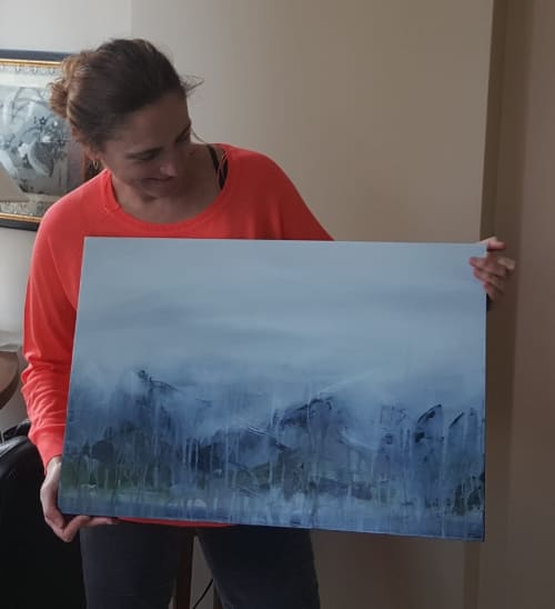 klein IAOTA | Oil And Acrylic Painting in Paintings by Lisa Ochowycz. Item made of synthetic
