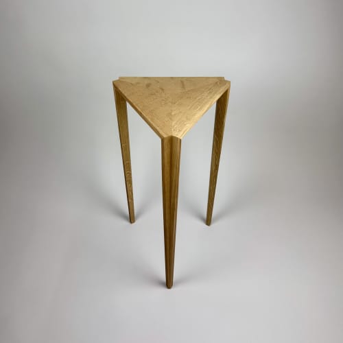 Triangular Side Table | End Table in Tables by Brian Cullen Furniture. Item made of oak wood works with minimalism & mid century modern style