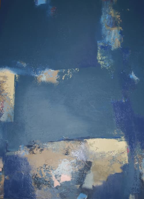 Blue Suede Shoes | Mixed Media in Paintings by Jan Jahnke. Item made of canvas works with contemporary & modern style