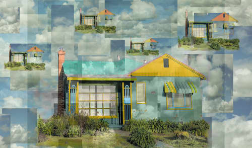 Castro Valley Skies | Street Murals by Lisa Levine. Item composed of synthetic