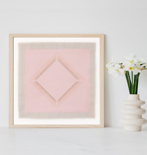 Pink Diamond Abstract Art Print | Prints by Emily Keating Snyder. Item composed of paper compatible with minimalism and country & farmhouse style