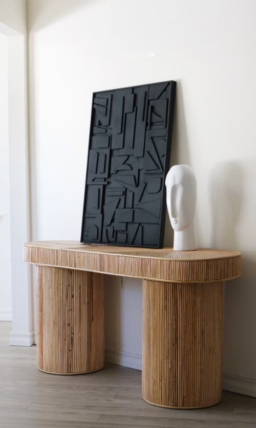 Archeology II | Wall Sculpture in Wall Hangings by Blank Space Studios. Item composed of oak wood & stone compatible with contemporary and industrial style