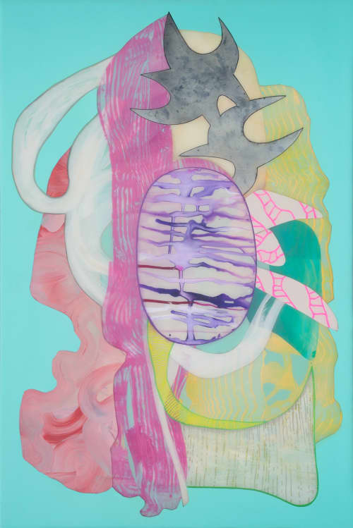 Azure Memory | Mixed Media in Paintings by Nastia Craig. Item compatible with contemporary style