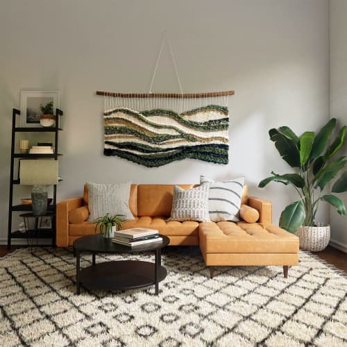 Handwoven Wall Hanging "Whispers of the Jungle" | Wall Sculpture in Wall Hangings by Tissage Sauvage. Item composed of wood & cotton compatible with boho and country & farmhouse style