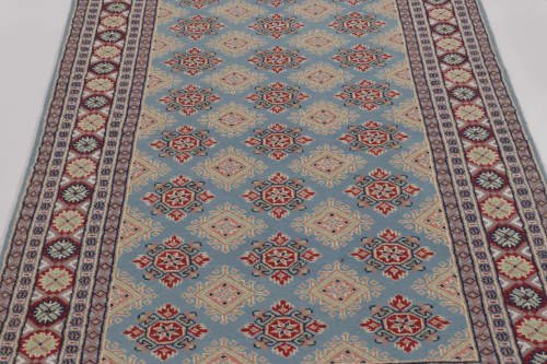 Vintage Bokhara Rug in Soft Sky Blue with Geometric Patterns | Area Rug in Rugs by Rug and Kilim