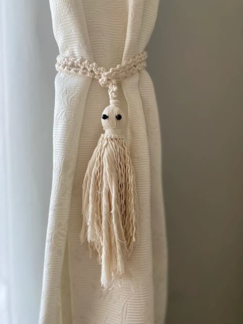 Boho Curtain tie backs, Curtain Decor by Got A Knot Wescover Curtains