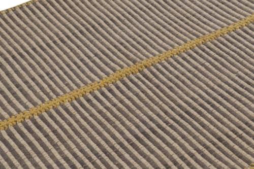 Rug & Kilim's Accent Kilim, Beige-Gray Textural Stripes | Area Rug in Rugs by Rug and Kilim