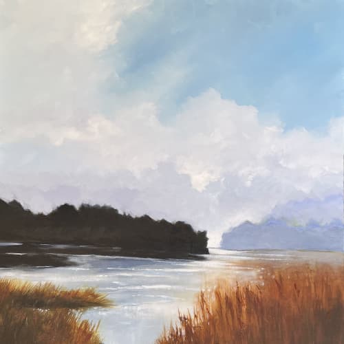 Morning Fog - Serene Coastal Painting on Canvas | Oil And Acrylic Painting in Paintings by Filomena Booth Fine Art. Item composed of canvas compatible with contemporary and coastal style