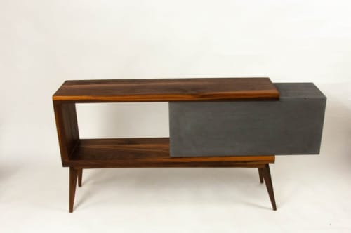 Mignun High | Console Table in Tables by Curly Woods. Item made of oak wood works with mid century modern style