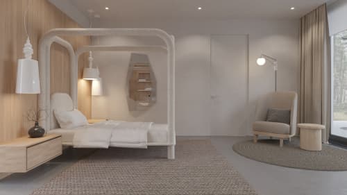 Roundish bed | Beds & Accessories by DONNA Furniture. Item composed of wood & fabric compatible with minimalism and contemporary style