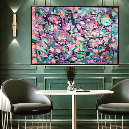 Periwinkle Folly | Oil And Acrylic Painting in Paintings by Michelle B. Noah   Ninth Street Gallery | Current Artist Workshop in Garland. Item made of canvas & synthetic
